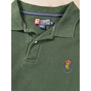 Vintage Chaps Ralph Lauren Men's Polo Shirt Green XL Embroidered Crest Cotton